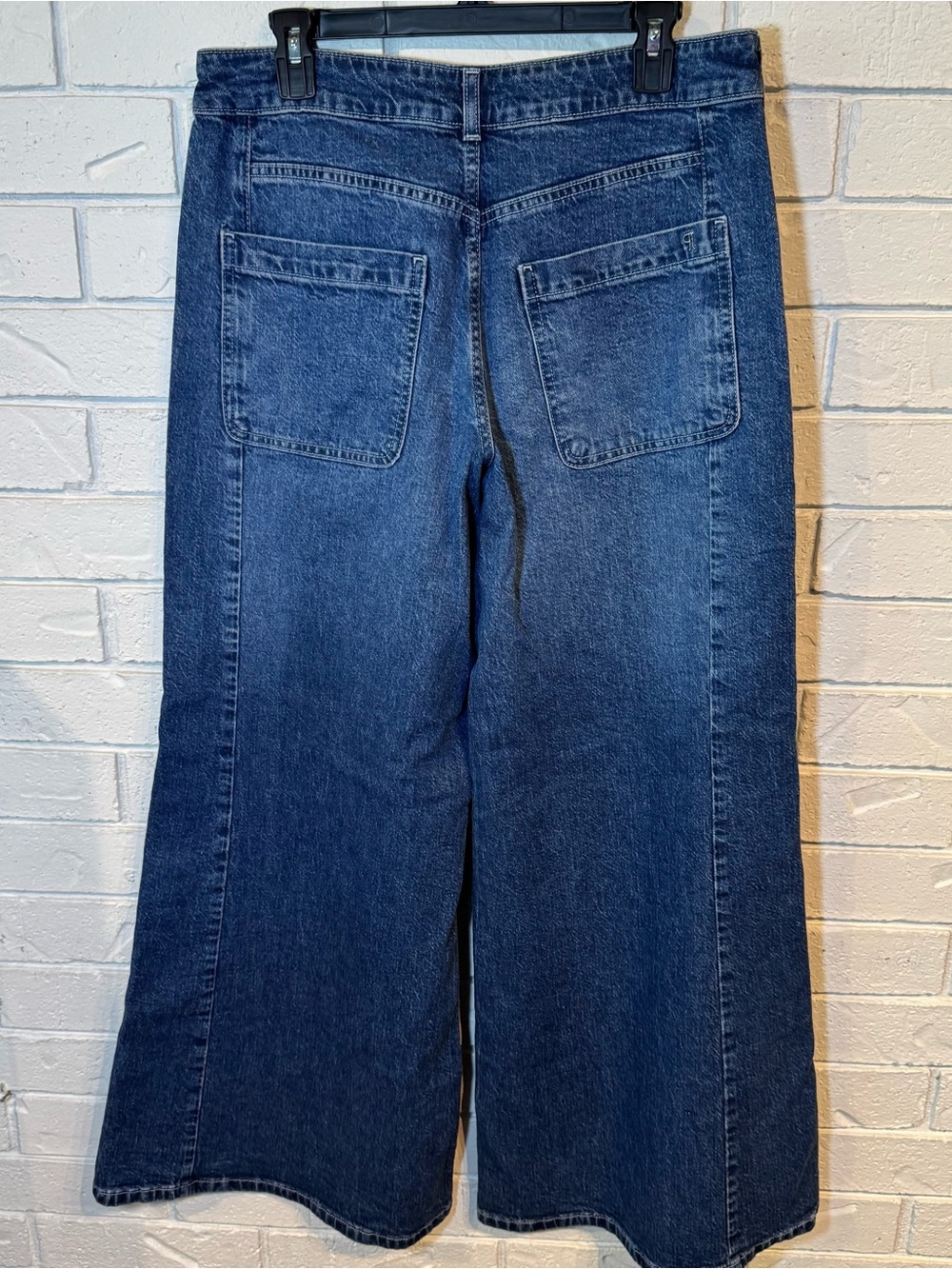 Pilcro High Rise Super Wide Leg Blue Jeans - Picture 7 of 13